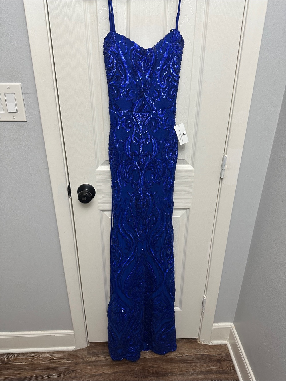 Windsor Royal Blue Sequin Evening Gown